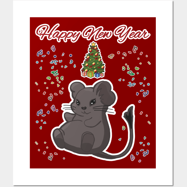 Degu Happy New Year Wall Art by Mystical_Illusion